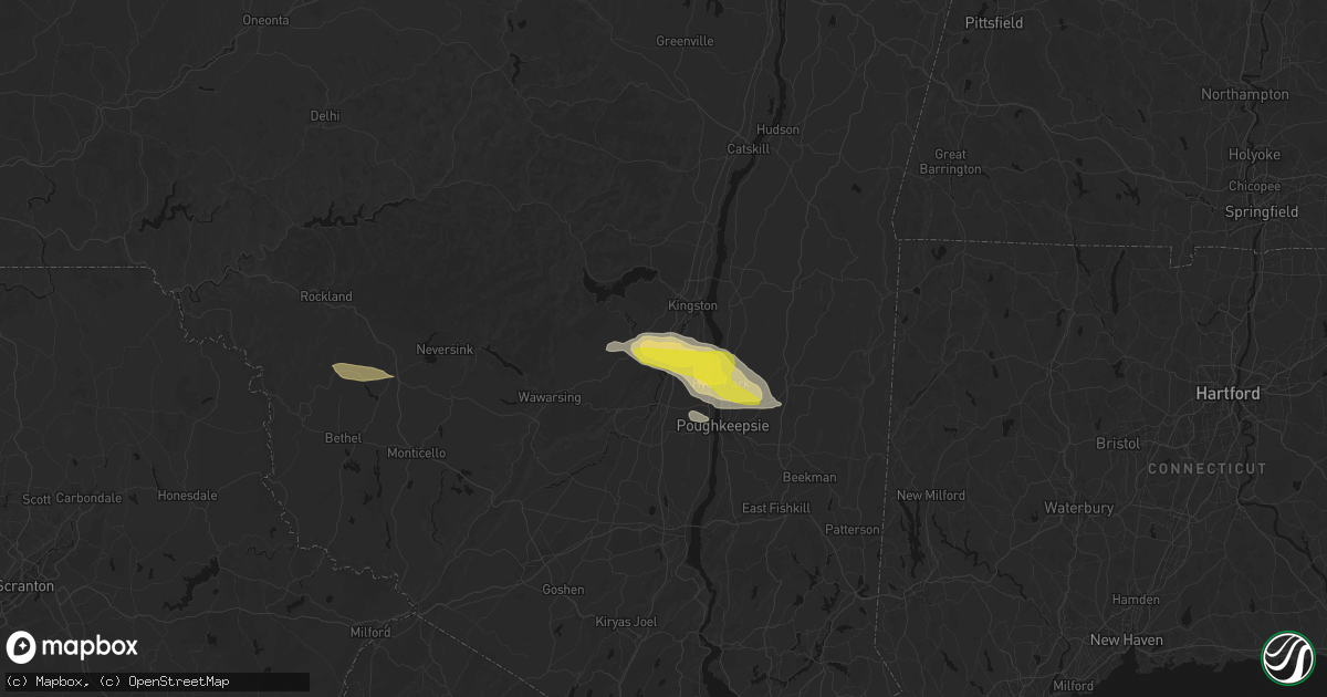 Hail map in Rosendale, NY on June 6, 2026
