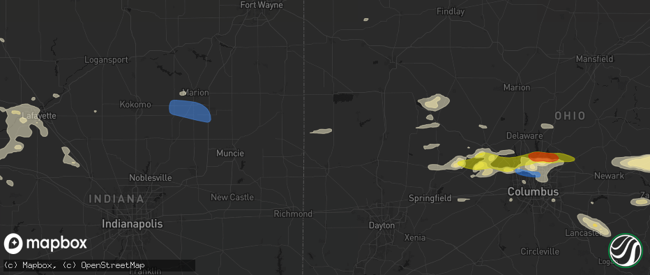 Hail map in Rossburg, OH on June 6, 2026