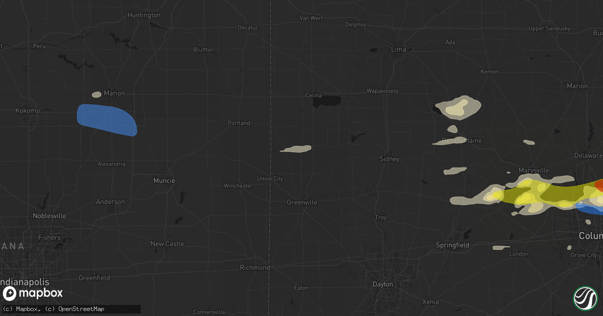Hail map in Rossburg, OH on June 6, 2026