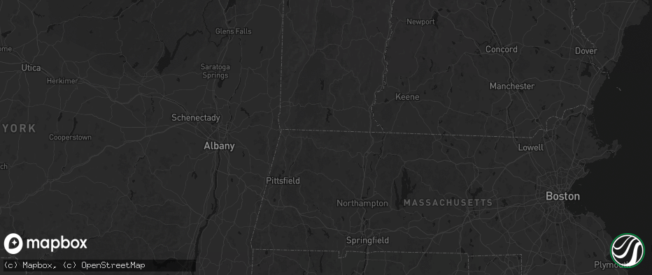 Hail map in Rowe, MA on June 6, 2026