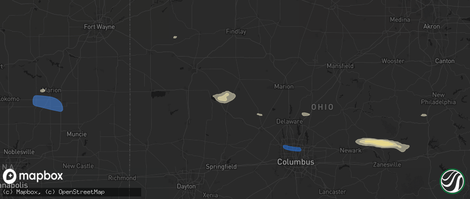 Hail map in Rushsylvania, OH on June 6, 2026