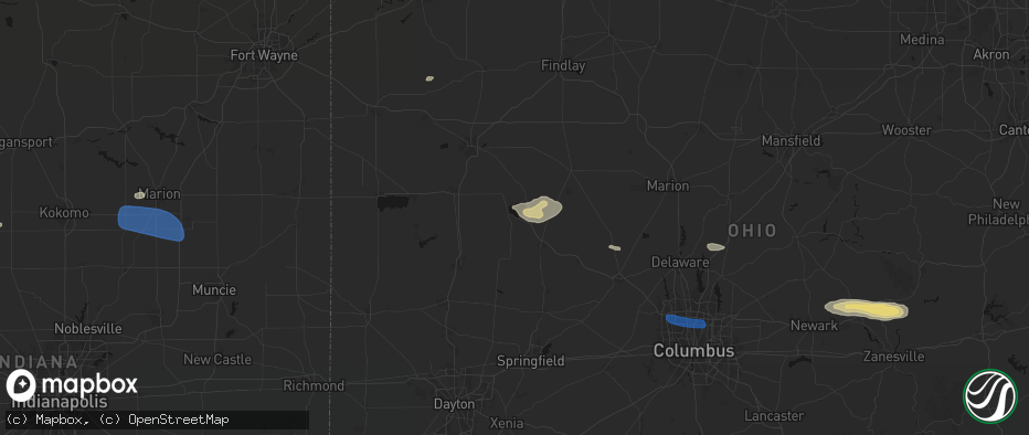 Hail map in Russells Point, OH on June 6, 2026