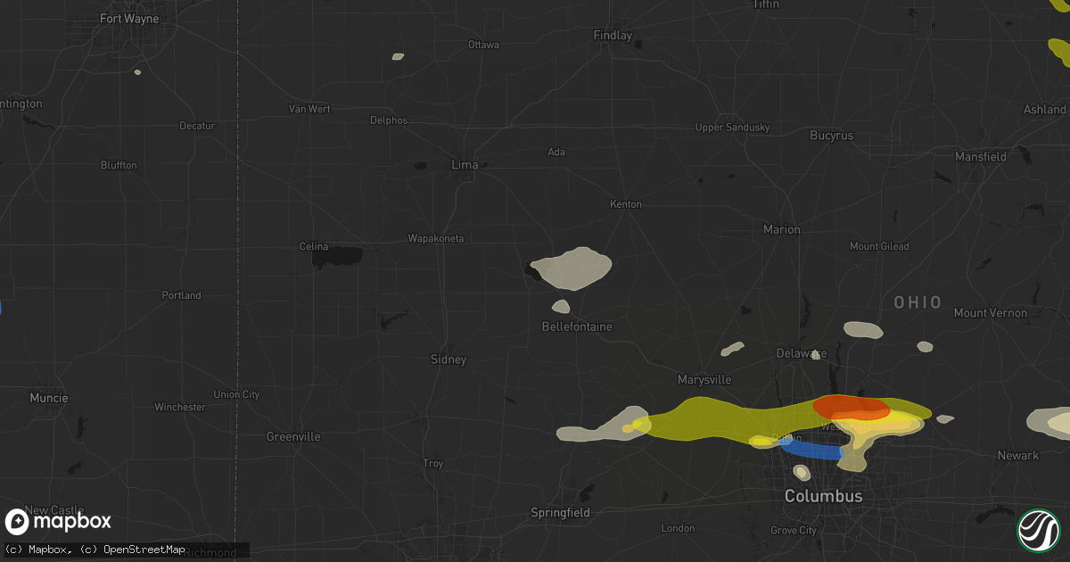 Hail map in Russells Point, OH on June 6, 2026