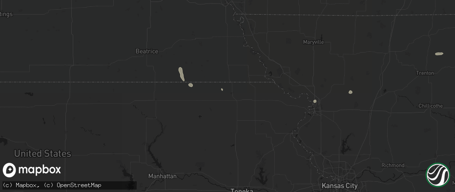 Hail map in Sabetha, KS on June 6, 2026
