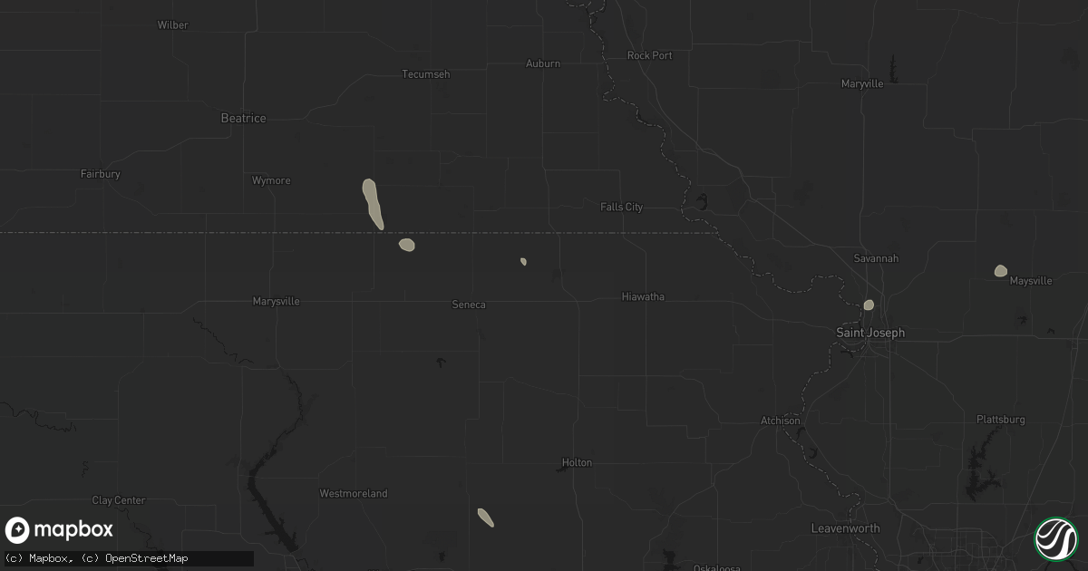Hail map in Sabetha, KS on June 6, 2026