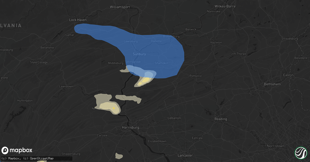 Hail map in Sacramento, PA on June 6, 2026