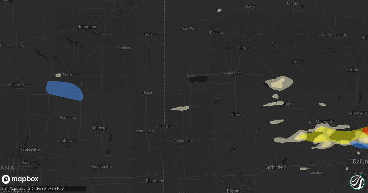 Hail map in Saint Henry, OH on June 6, 2026