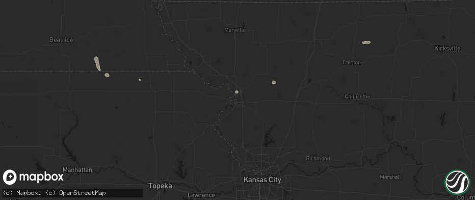 Hail map in Saint Joseph, MO on June 6, 2026