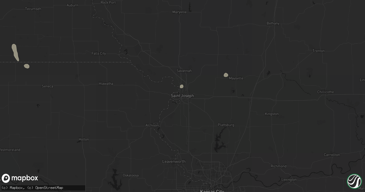 Hail map in Saint Joseph, MO on June 6, 2026