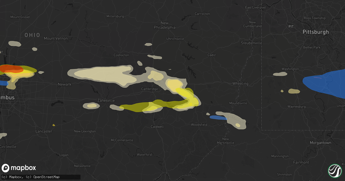 Hail map in Salesville, OH on June 6, 2026