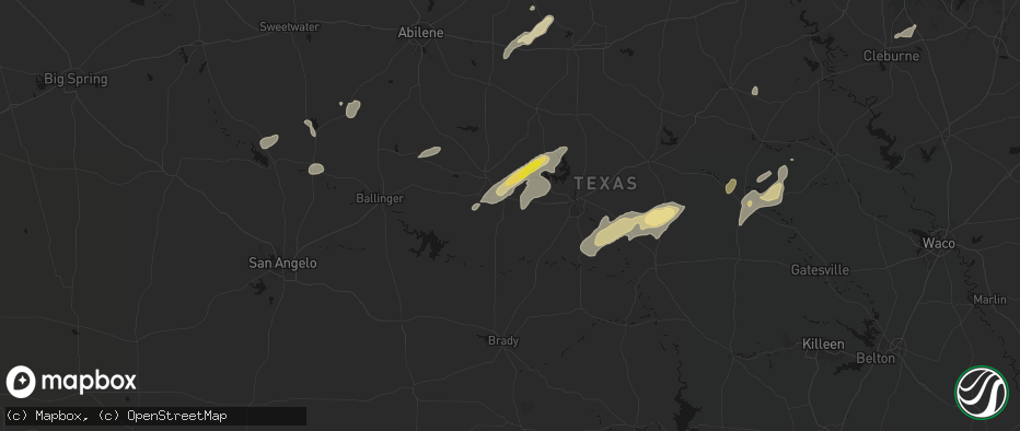 Hail map in Santa Anna, TX on June 6, 2026