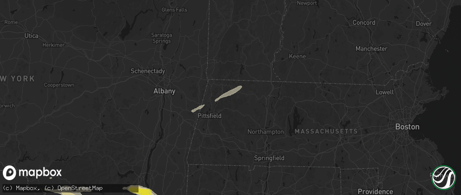 Hail map in Savoy, MA on June 6, 2026