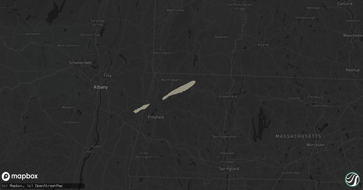 Hail map in Savoy, MA on June 6, 2026