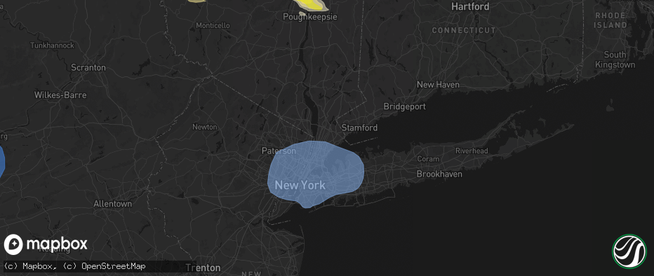 Hail map in Scarsdale, NY on June 6, 2026