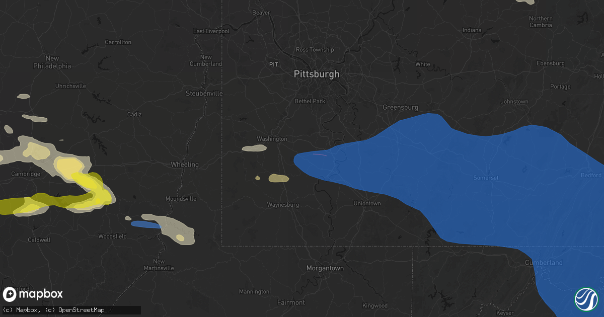 Hail map in Scenery Hill, PA on June 6, 2026