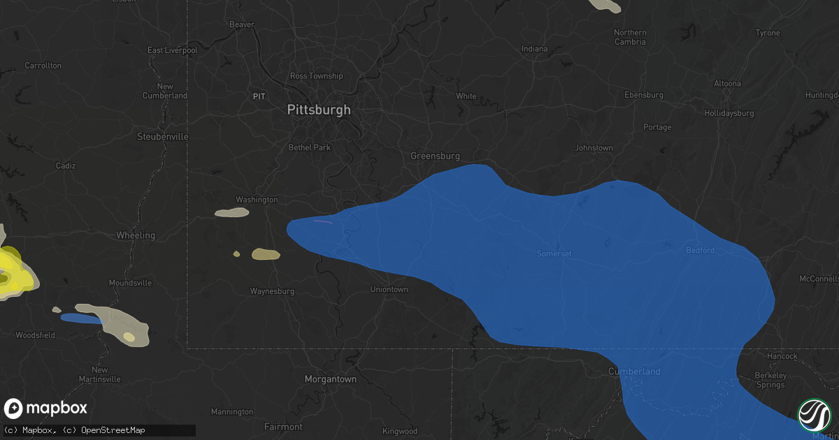 Hail map in Scottdale, PA on June 6, 2026