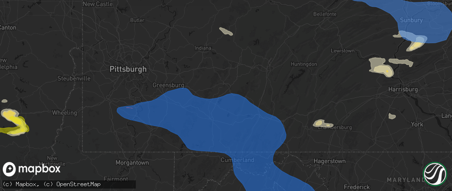 Hail map in Seanor, PA on June 6, 2026