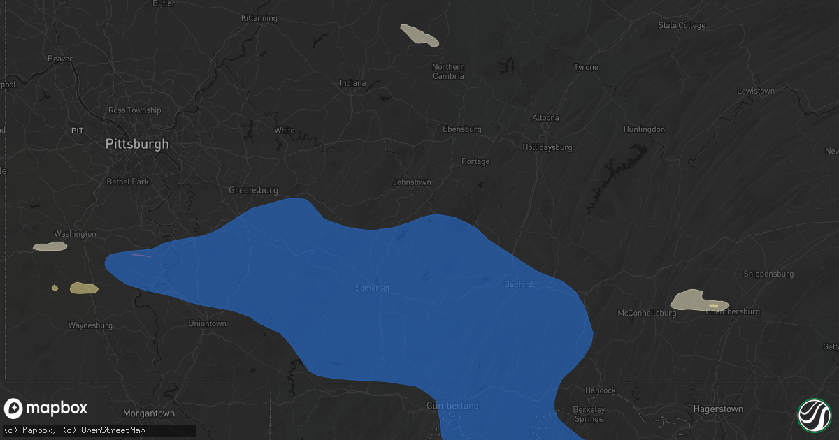 Hail map in Seanor, PA on June 6, 2026