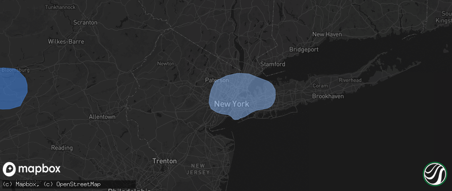 Hail map in Secaucus, NJ on June 6, 2026