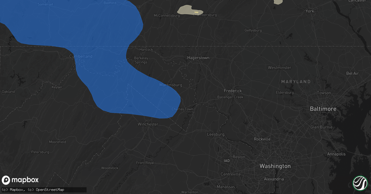 Hail map in Shenandoah Junction, WV on June 6, 2026