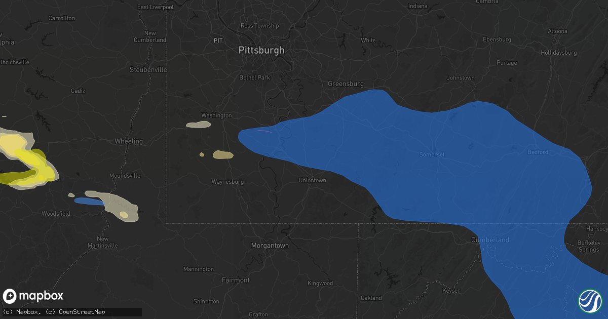 Hail map in Smock, PA on June 6, 2026