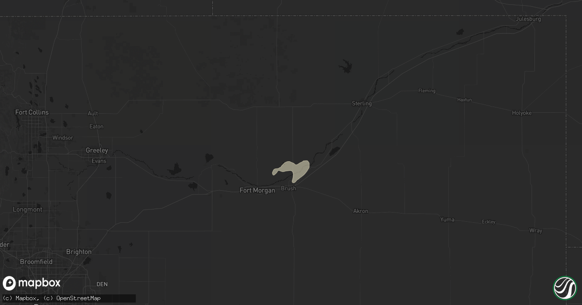 Hail map in Snyder, CO on June 6, 2026