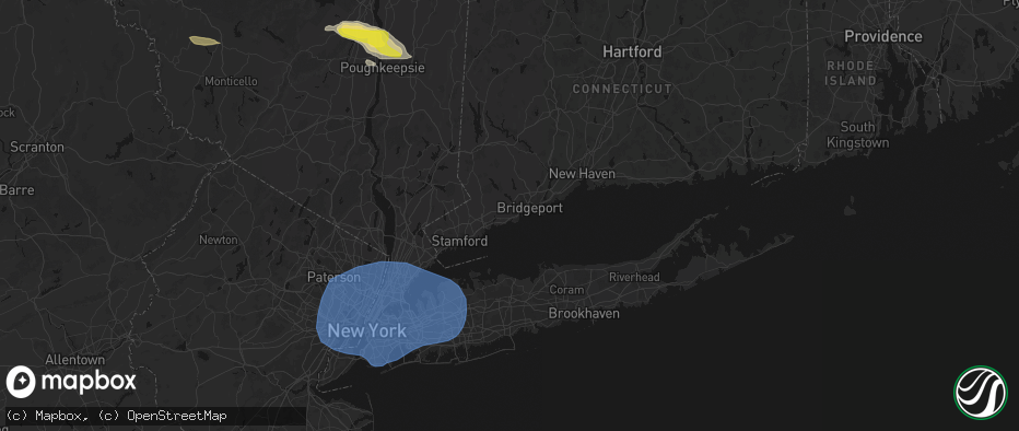 Hail map in Southport, CT on June 6, 2026