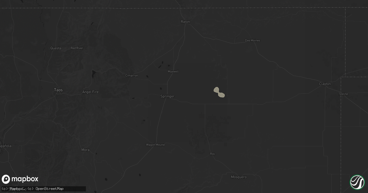 Hail map in Springer, NM on June 6, 2026