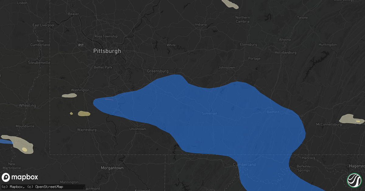Hail map in Stahlstown, PA on June 6, 2026