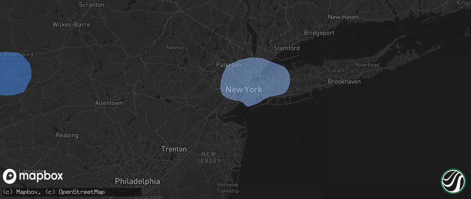 Hail map in Staten Island, NY on June 6, 2026