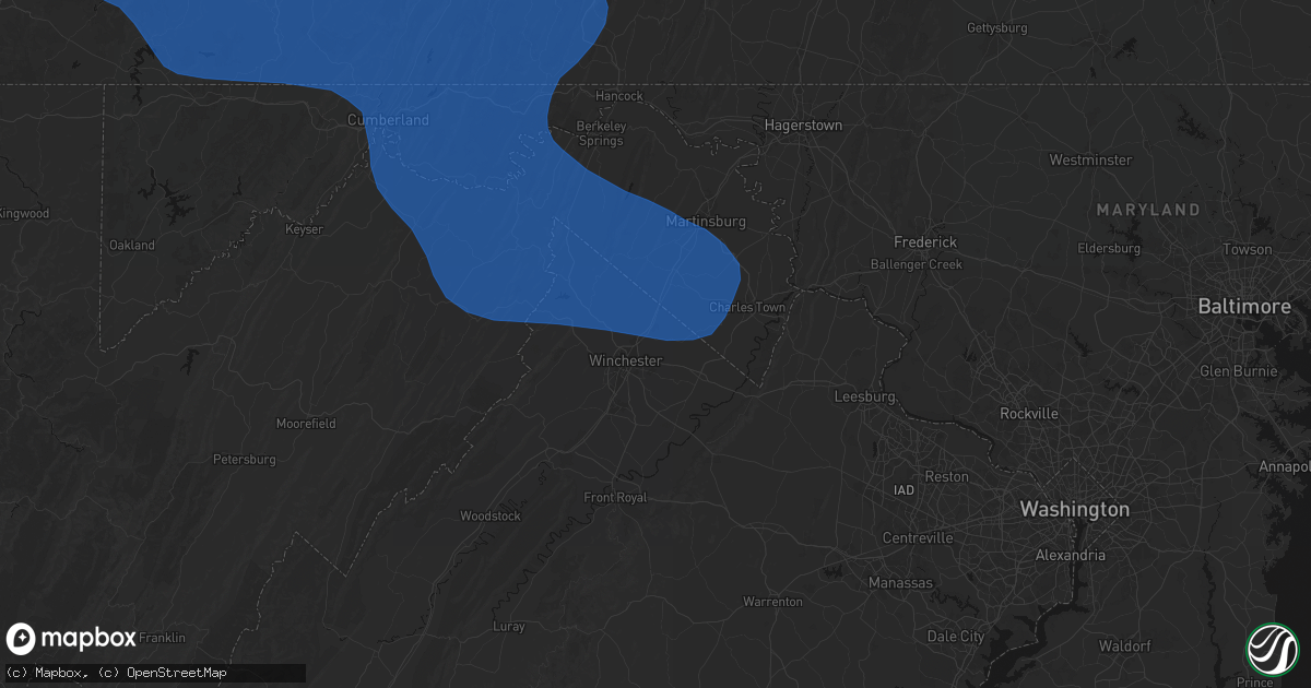 Hail map in Stephenson, VA on June 6, 2026