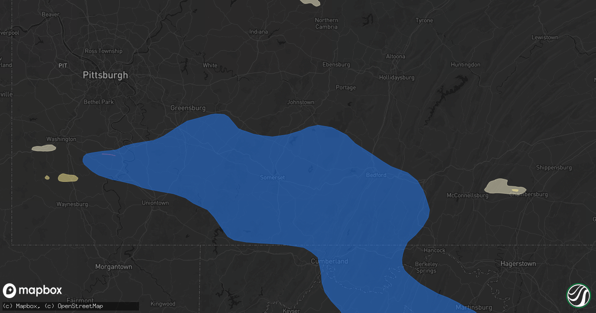 Hail map in Stoystown, PA on June 6, 2026