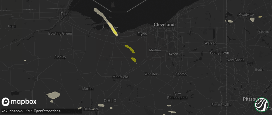 Hail map in Sullivan, OH on June 6, 2026