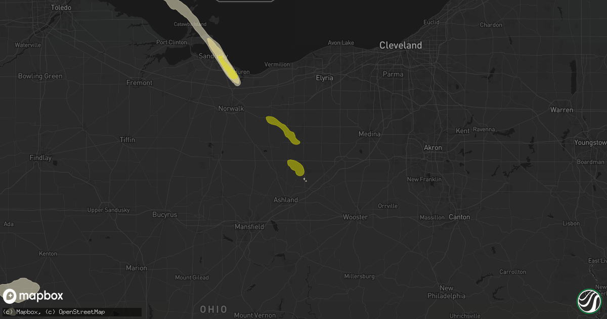 Hail map in Sullivan, OH on June 6, 2026