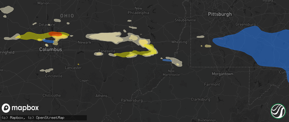 Hail map in Summerfield, OH on June 6, 2026