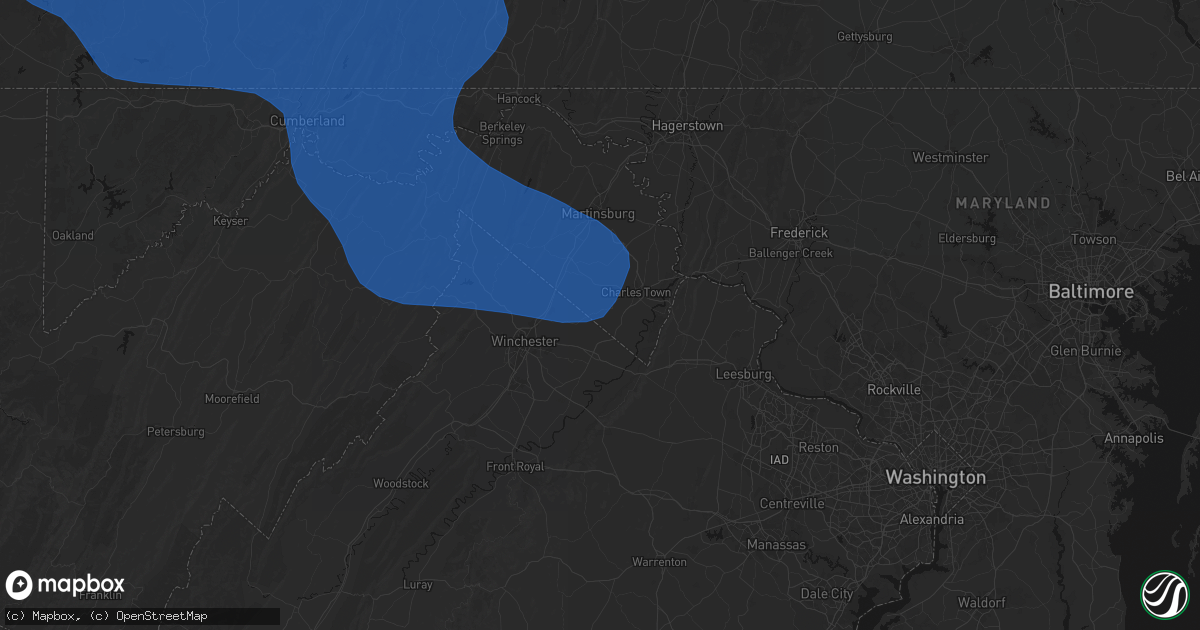 Hail map in Summit Point, WV on June 6, 2026