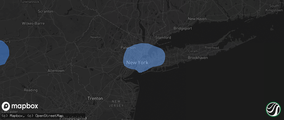 Hail map in Sunnyside, NY on June 6, 2026