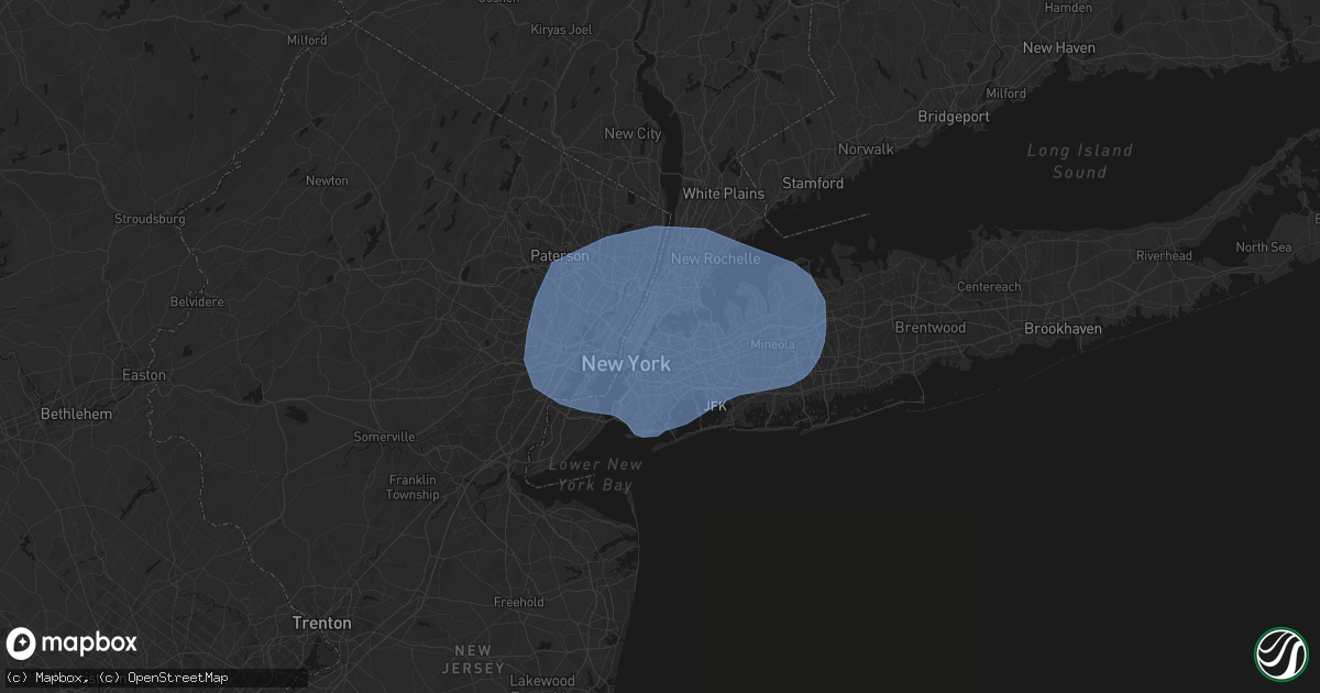 Hail map in Sunnyside, NY on June 6, 2026