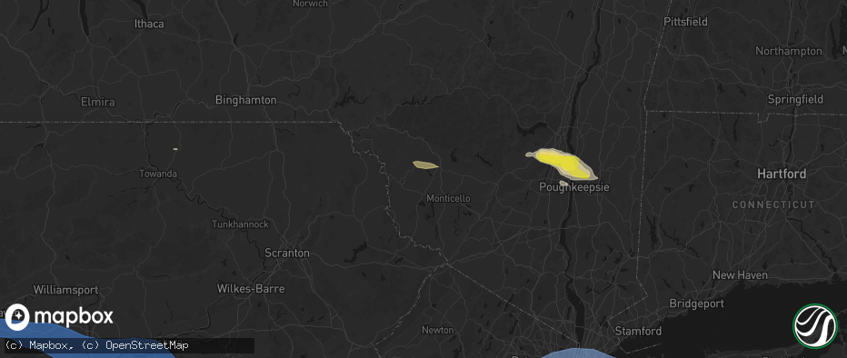 Hail map in Swan Lake, NY on June 6, 2026