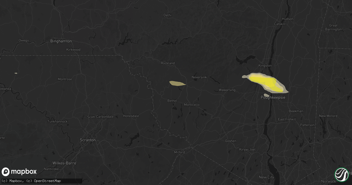 Hail map in Swan Lake, NY on June 6, 2026