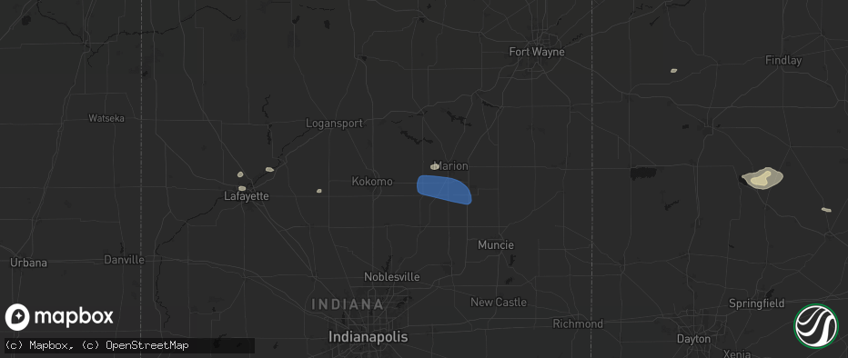 Hail map in Swayzee, IN on June 6, 2026