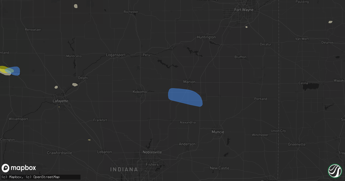 Hail map in Swayzee, IN on June 6, 2026