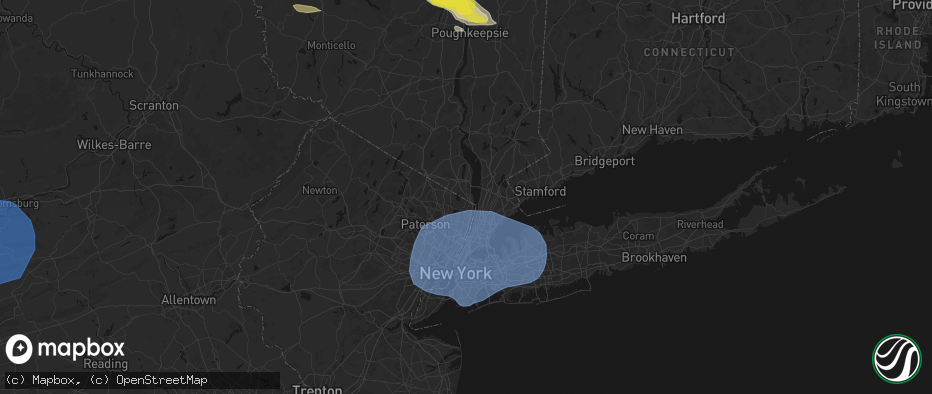 Hail map in Tappan, NY on June 6, 2026