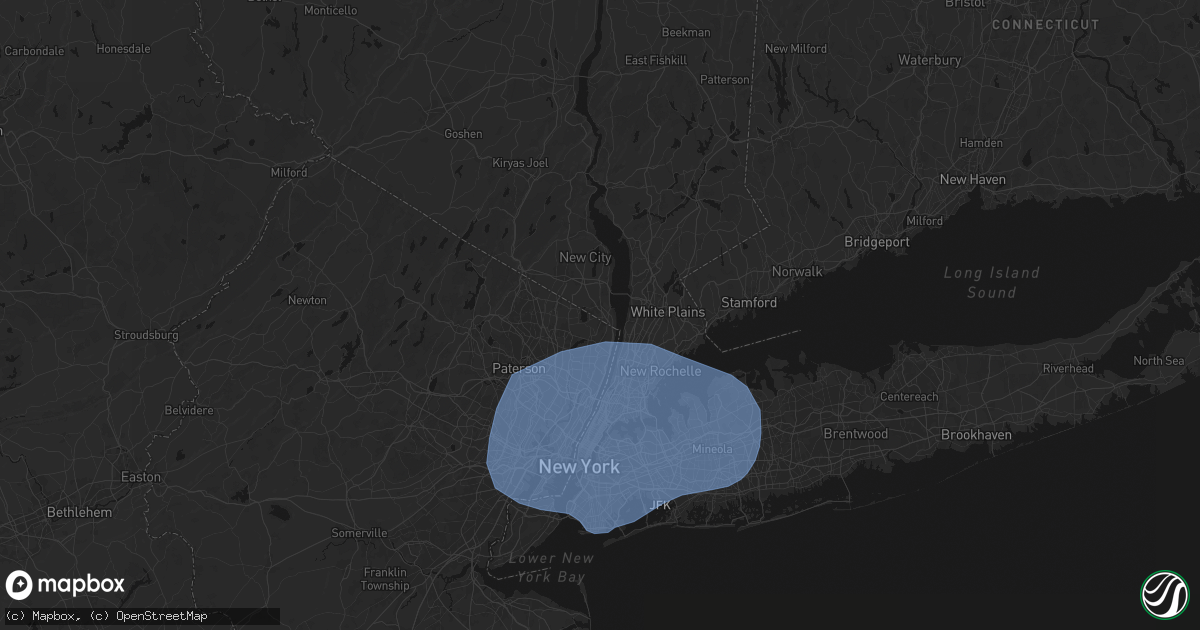 Hail map in Tappan, NY on June 6, 2026