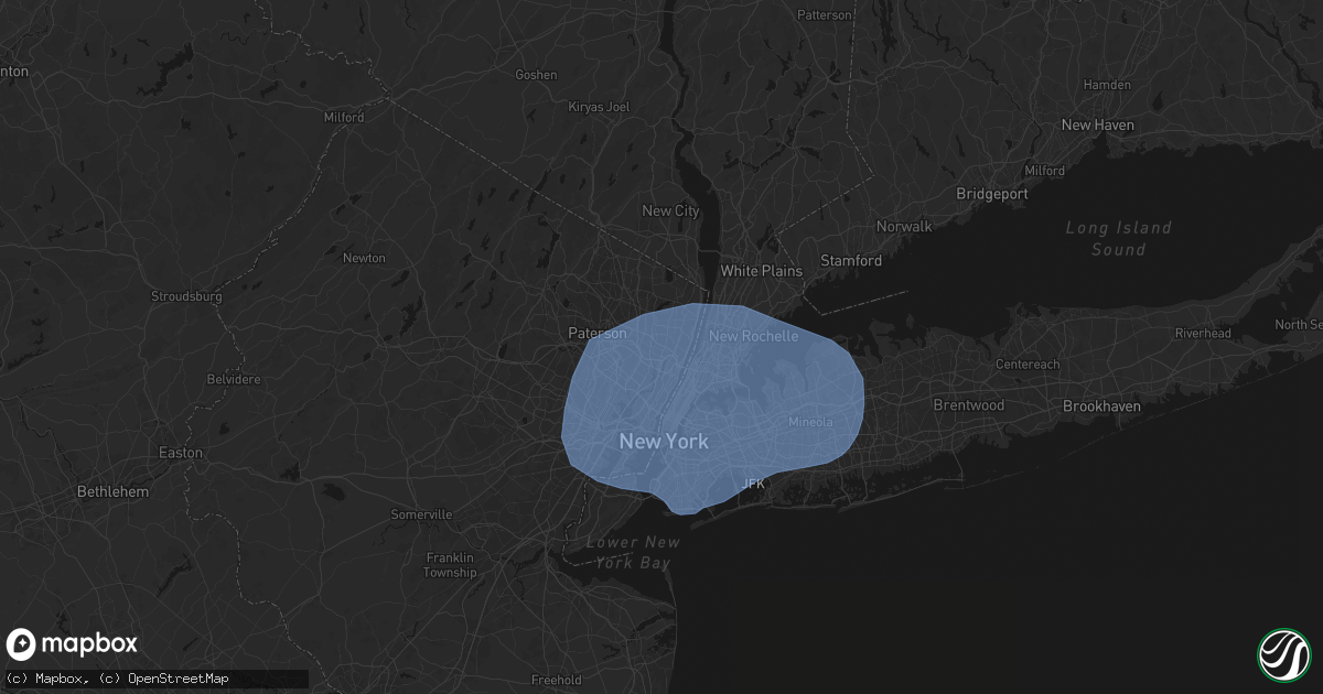 Hail map in Teaneck, NJ on June 6, 2026