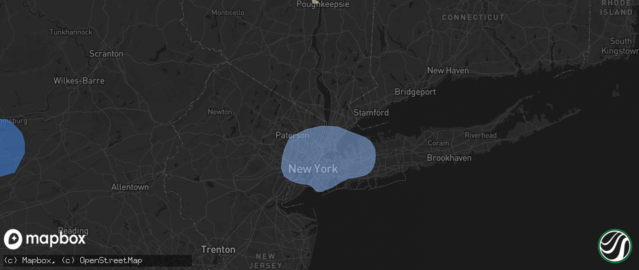 Hail map in Tenafly, NJ on June 6, 2026