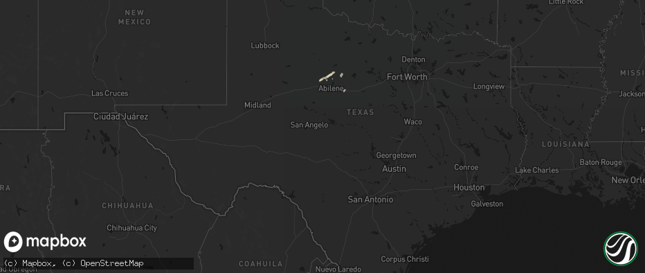 Hail map in Texas on June 6, 2026