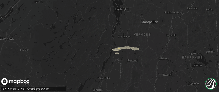 Hail map in Ticonderoga, NY on June 6, 2026