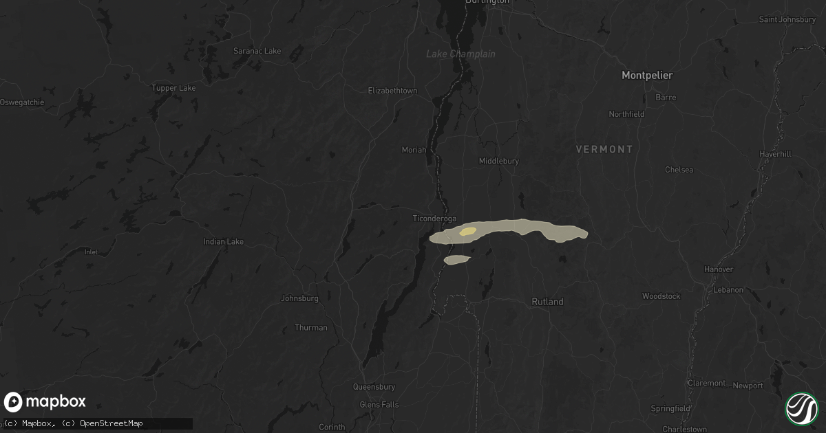 Hail map in Ticonderoga, NY on June 6, 2026