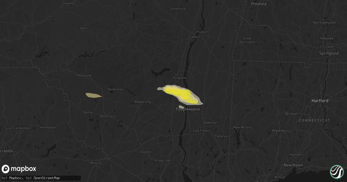 Hail map in Tillson, NY on June 6, 2026